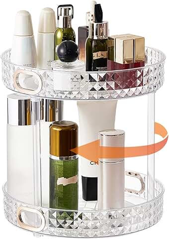 Rotating 2-Tier Makeup and Perfume Organizer