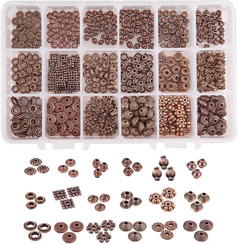 540 Tibetan Spacer Beads in 18 Styles for Jewelry Making