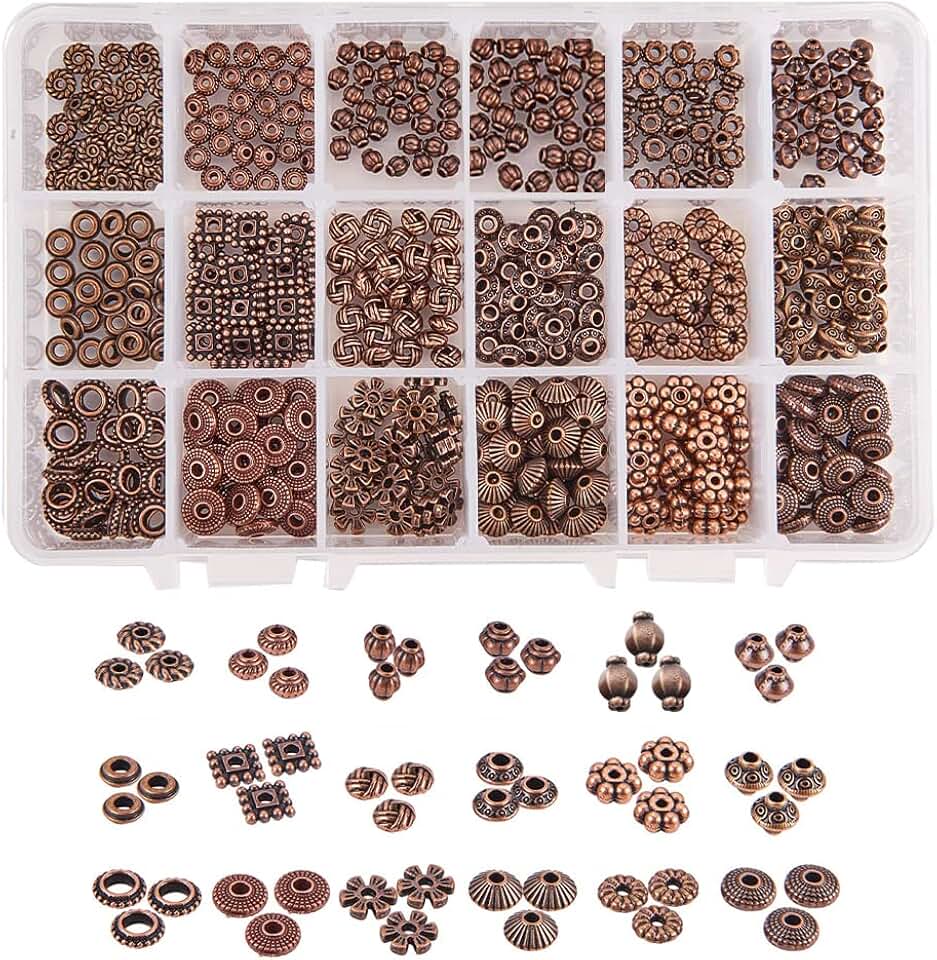540 Tibetan Spacer Beads in 18 Styles for Jewelry Making