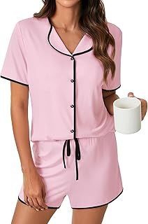 Women's Modal V-Neck Short Sleeve Pajama Set