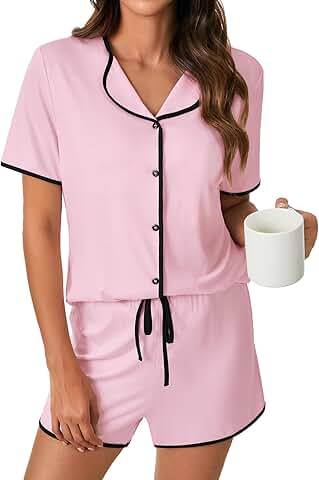 Women's Modal V-Neck Short Sleeve Pajama Set