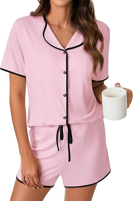 Women's Modal V-Neck Short Sleeve Pajama Set