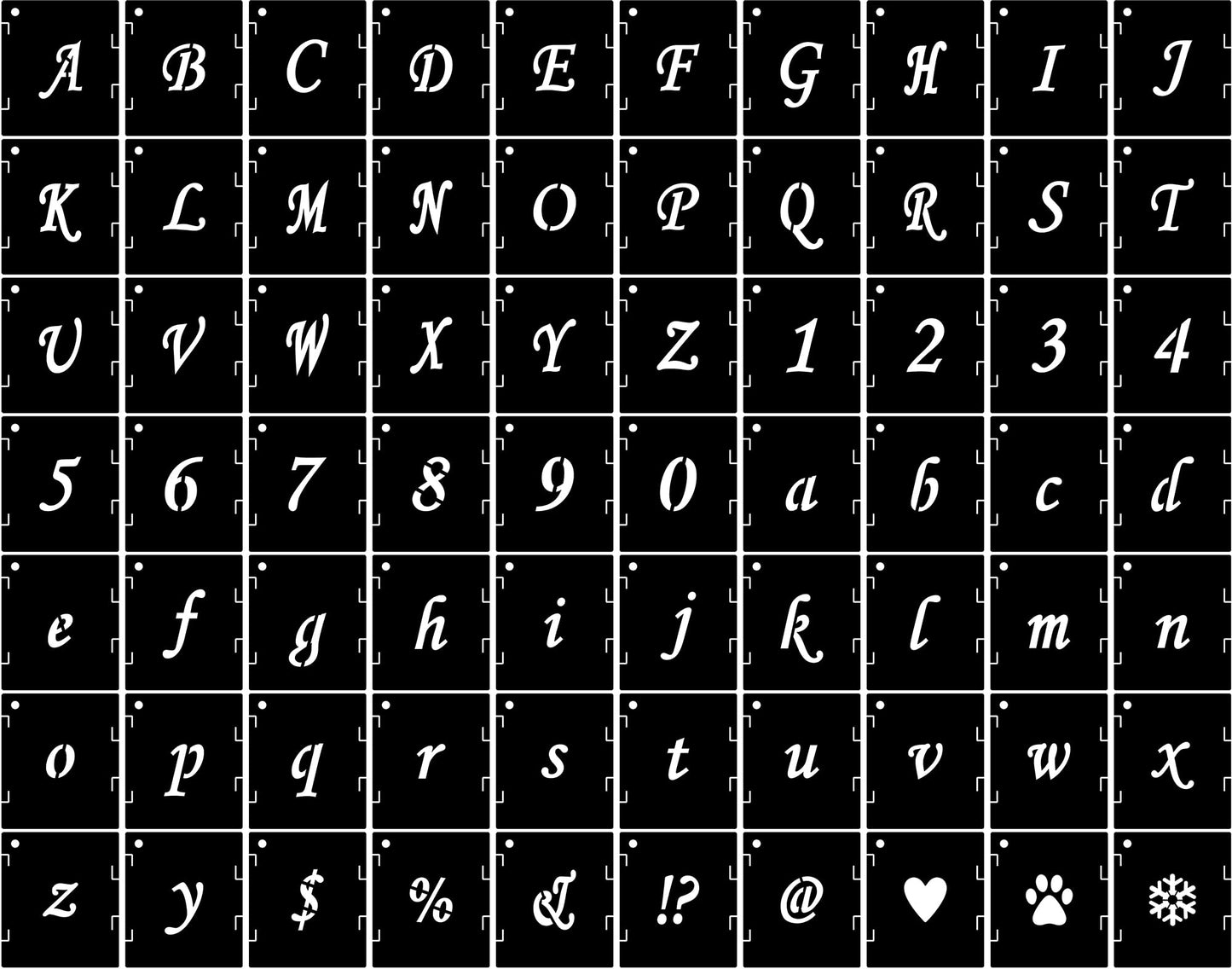 6 Inch Alphabet Letter S Reusable Plastic Set with 70 Templates