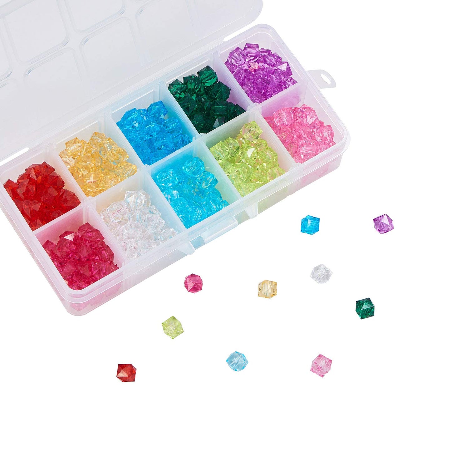 Colorful acrylic beads for jewelry making and crafts
