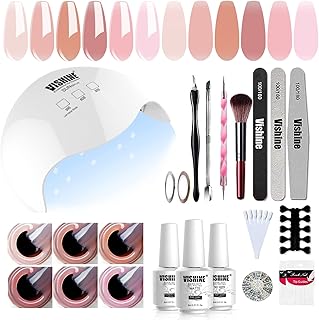 40W UV LED Nail Lamp Kit with 6 Jelly Colors and Tools