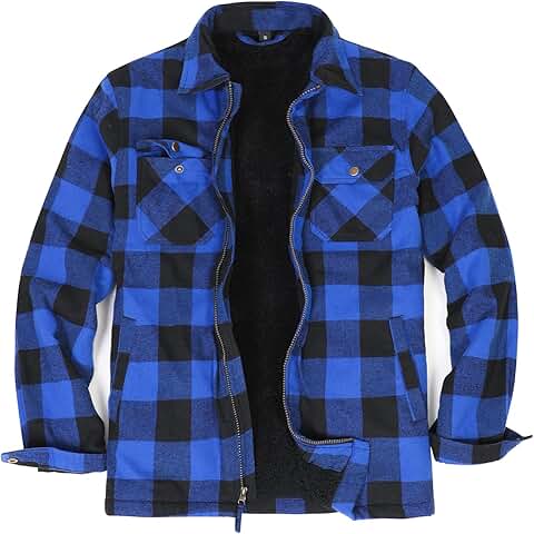 Men's Sherpa-Lined Plaid Flannel Jacket
