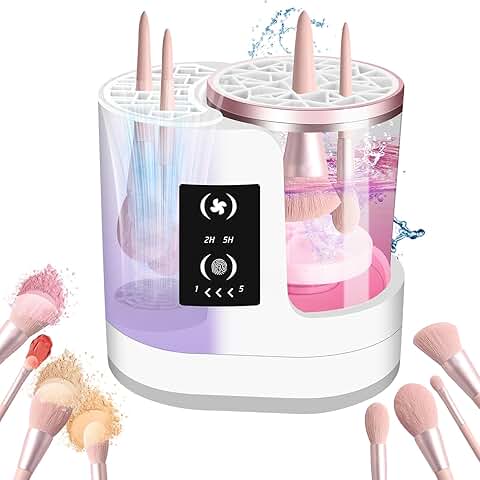 Electric 3-in-1 Makeup Brush Cleaner with Wash, Dry, Storage