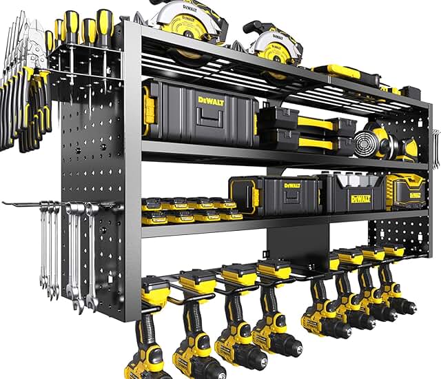 Heavy Duty 4-Layer Wall Mount Tool Organizer