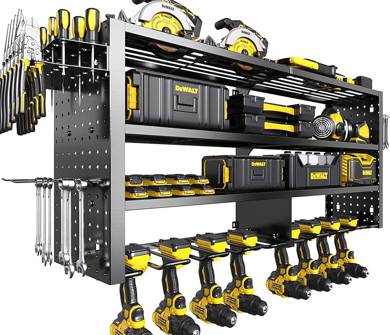Heavy Duty 4-Layer Wall Mount Tool Organizer