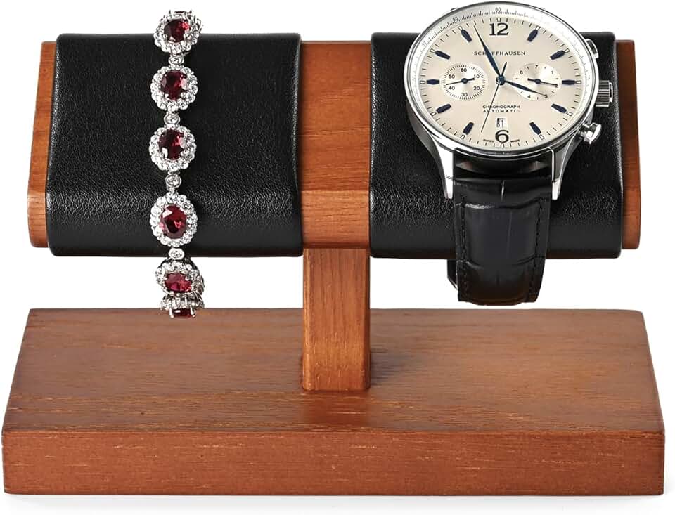 Solid Wood T-Bar Watch and Jewelry Display Stand