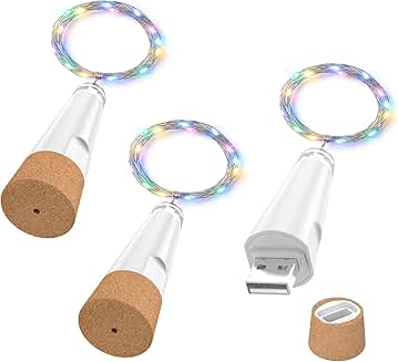 USB Rechargeable Wine Bottle String Lights for Party and Christmas