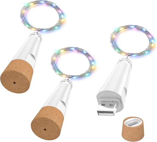 USB Rechargeable Wine Bottle String Lights for Party and Christmas