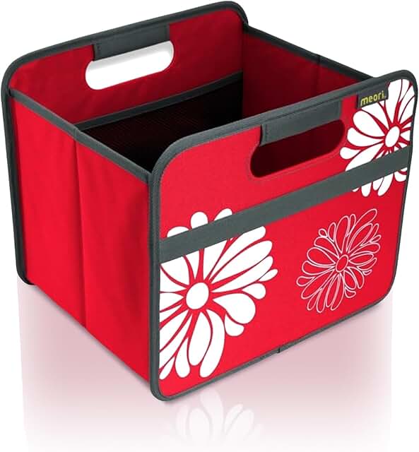 Small Collapsible Fabric Storage Bin with Handles