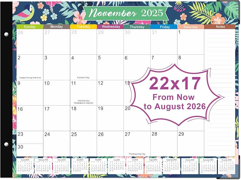 Large 2026 Desk Calendar for Planning and Organizing