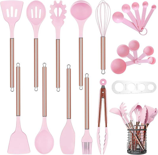 17-Piece Nonstick Cookware Set with Detachable Handles