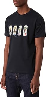 Men's Cotton T-Shirt with Spray Can Design