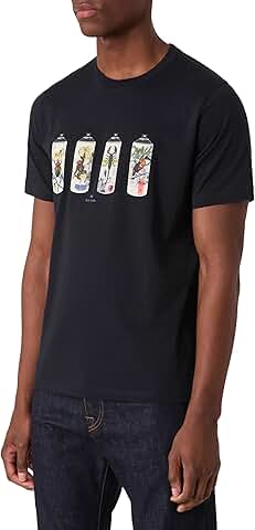 Men's Cotton T-Shirt with Spray Can Design