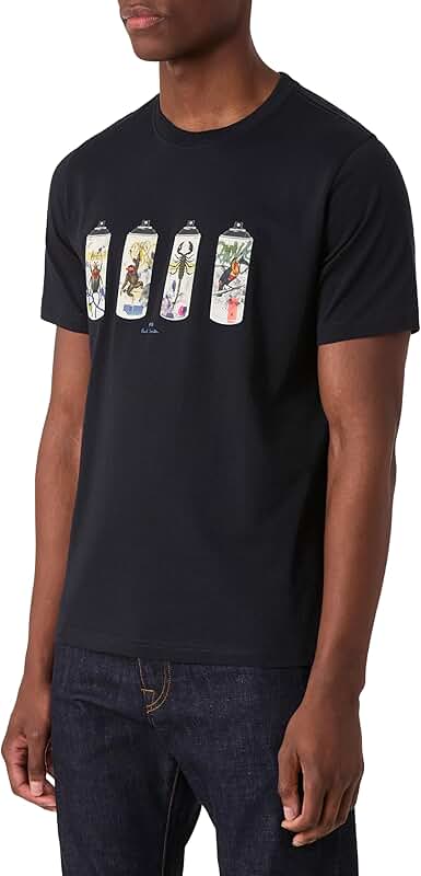 Men's Cotton T-Shirt with Spray Can Design