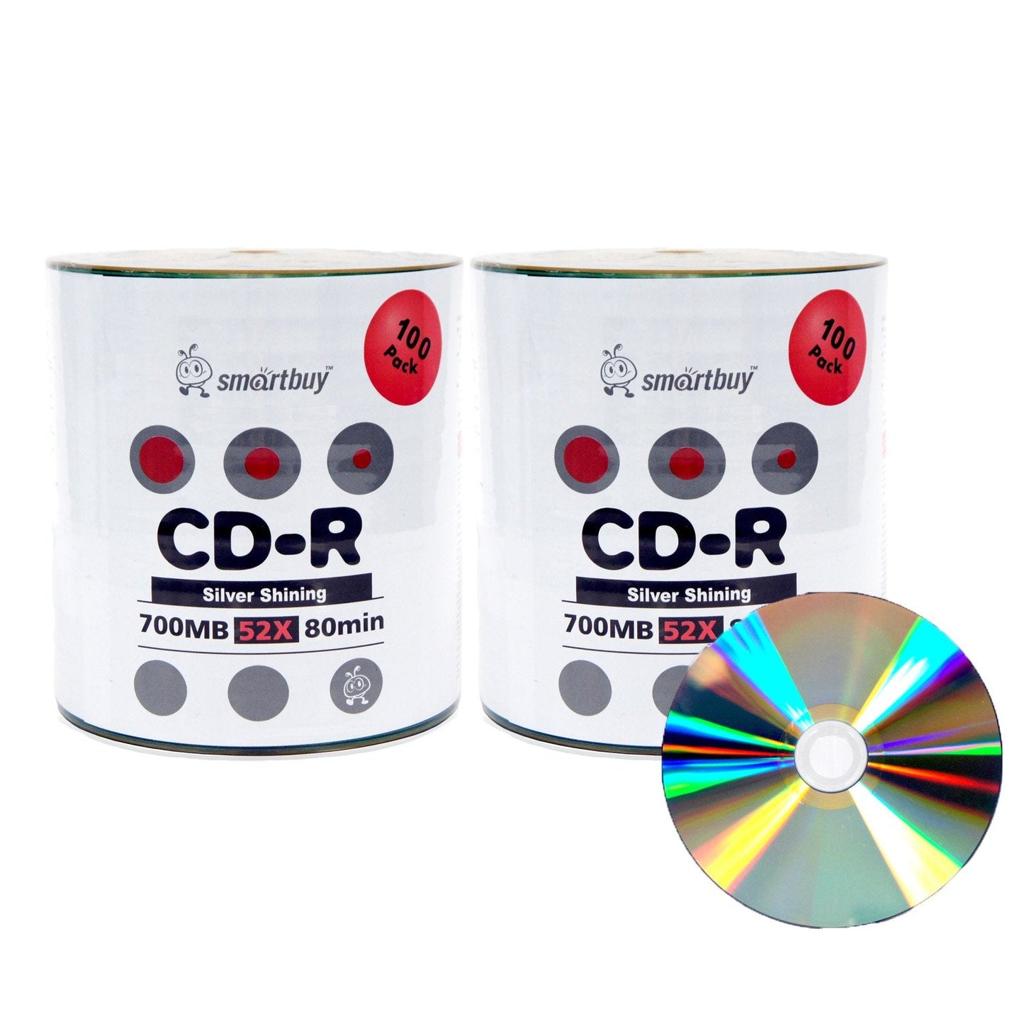 Shiny Silver Top CD-R 200 Pack 700mb 52x Blank Recordable Discs, 200 Disc, 200pk