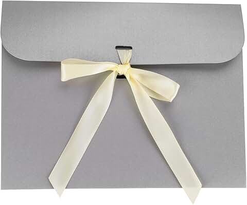 Set of 10 Paper Gift Card Envelopes with Ribbons