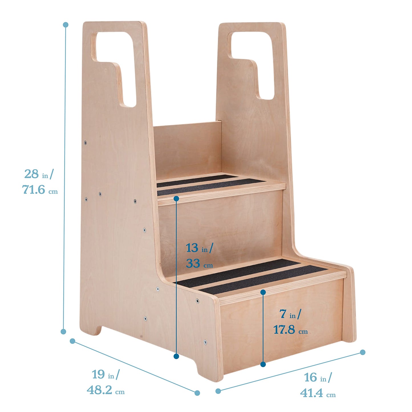 Reach-Up Step Stool With Handles, Reach-Up Step Stool, Natural
