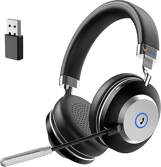 Wireless Bluetooth Headset with Microphone and 45-Hour Battery