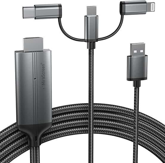 3-in-1 Phone HDMI and Lighting Cable Adapter
