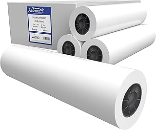 Wide Format CAD Bond Paper Rolls, 24" x 150' (4 Rolls)