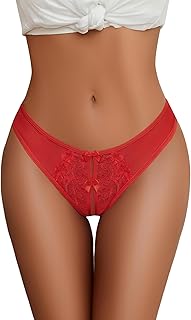 Sexy Mesh Lace Women's Cheeky Panties with Bow Pack