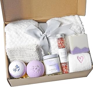 Lavender Spa Blanket Gift Set for Women