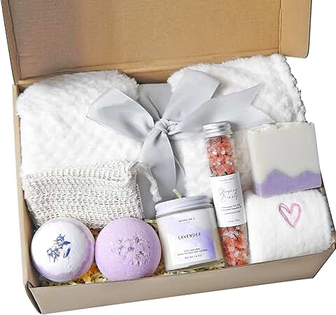 Lavender Spa Blanket Gift Set for Women
