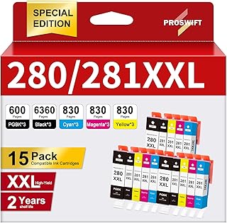 15 Pack XXL Ink Cartridges for Canon Pixma Printers