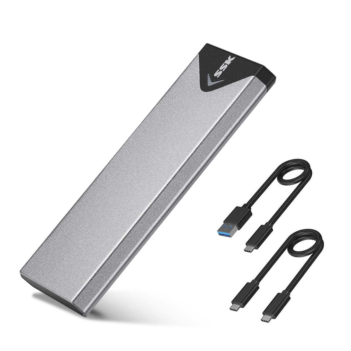 Aluminum M.2 NVME SSD Enclosure Adapter, USB 3.1/3.2 Gen 2 (10 Gbps) to NVME PCI-E M-Key Solid State Drive External Enclosure Support UASP Trim (Fits only NVMe PCIe 2242/2260/2280)