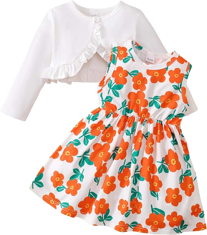 Casual Girl Sleeveless Dress and Cardigan Set
