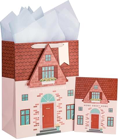 Orange gift bag with tissue paper and tag