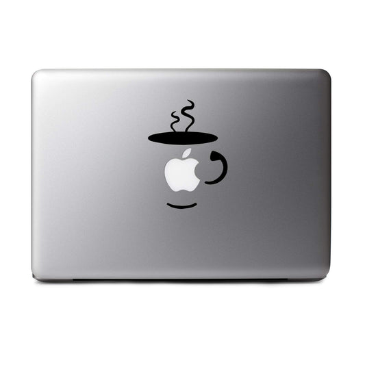 Black coffee cup sticker for notebooks and laptops