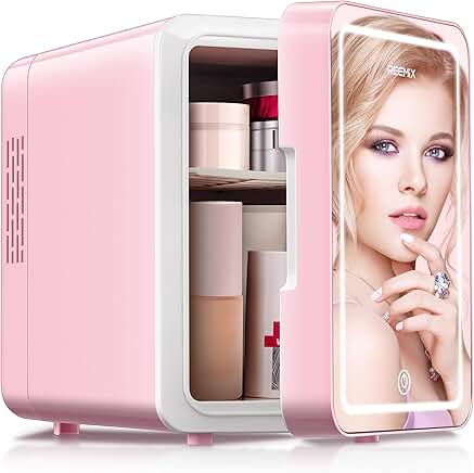 Small 6L Makeup and Skincare Mini Fridge with Mirror