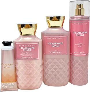 Champagne Toast Gift Set with Lotion, Shower Gel, Mist, and Hand Cream