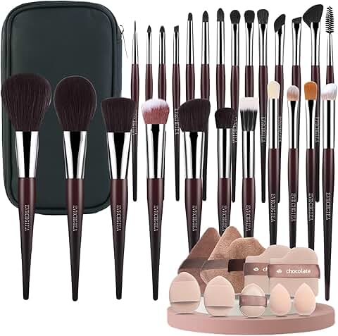 Set of 35 professional makeup brushes and tools