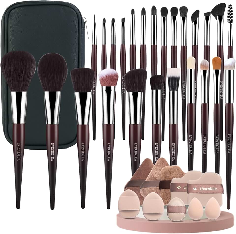 Set of 35 professional makeup brushes and tools