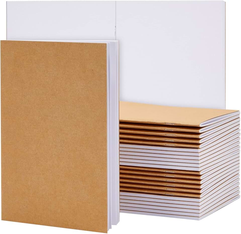 Kraft Brown Journaling Notebooks, 5.5 x 8.5 in, Pack of 24
