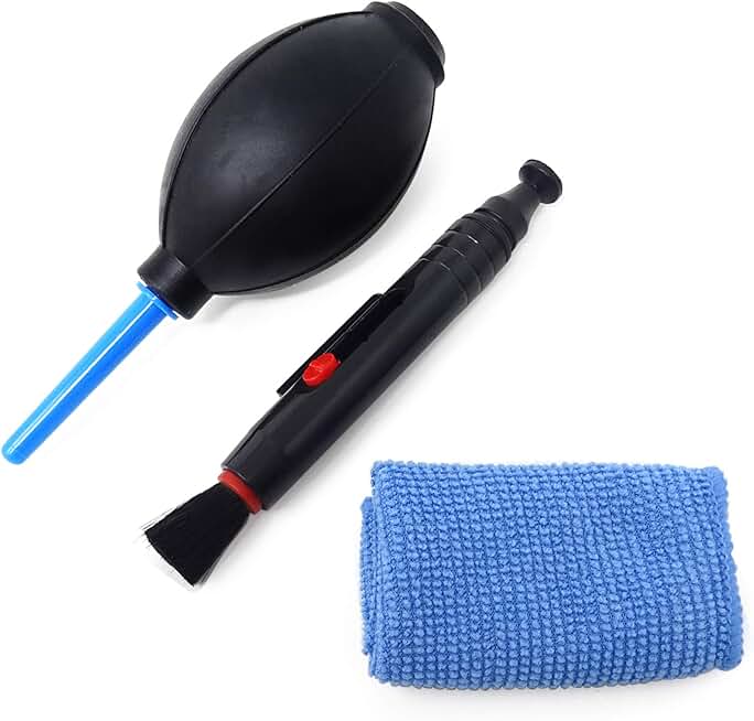 3-in-1 Camera Cleaning Kit with Air Blower, Cloth, Pen