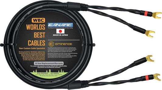 6-Foot Audiophile Speaker Cable with Gold Spade Connectors