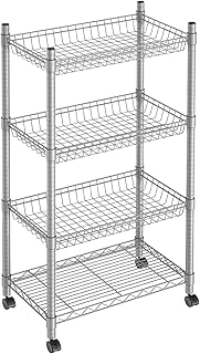 4-Tier Metal Wire Shelving with Adjustable Feet