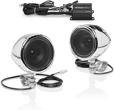 3-Inch Motorcycle Speakers with Amplifier and Weatherproof Design