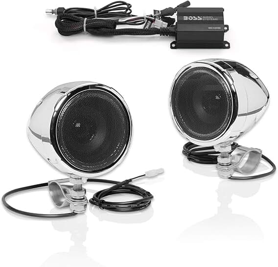 3-Inch Motorcycle Speakers with Amplifier and Weatherproof Design