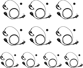 G Shape Earpiece Headset with PTT Mic for Walkie Talkie (10 Pack)