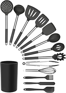 14-Piece Black and Gray Utensil Set