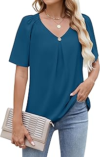 Women's Summer Casual Pleated Cap Sleeve Tunic
