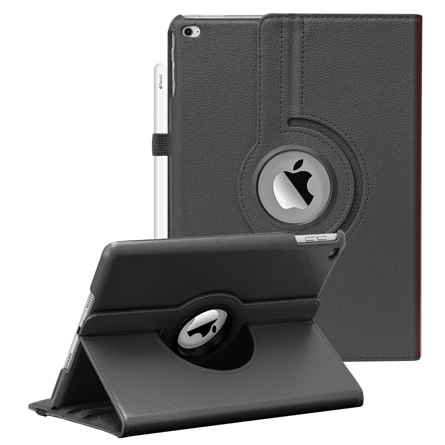 9.7 inch ipad Case Fit iPad 9.7 2018 2017 / iPad Air 2 / iPad Air - 360 Degree Rotating Case Cover for iPad 9.7'' (5th Generation, 6th Gen) / iPad Air 2 / iPad Air with Auto Sleep Wake (Black)